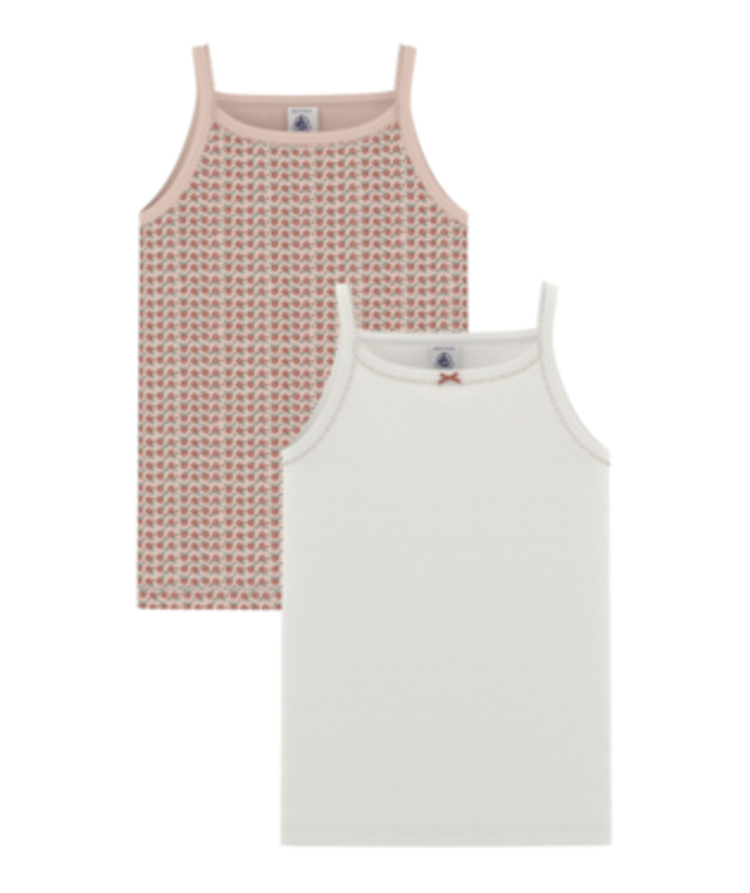 Petit Bateau 2 Camisoles à Bretelles Petit Bateau Fille