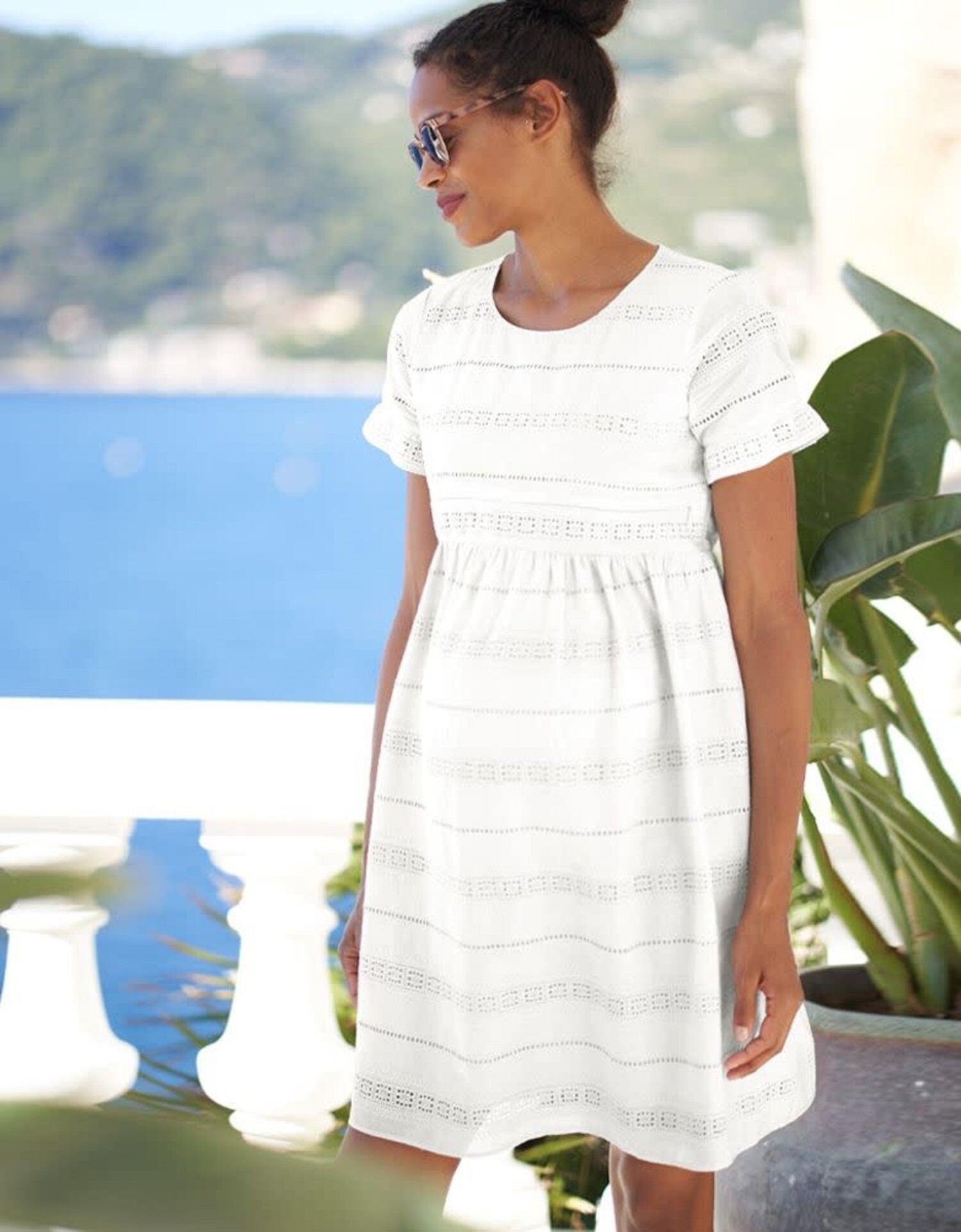 Robe Maternité Beige Séraphine - Nœud Devant - Taille 8 - Occasion Très Bon état