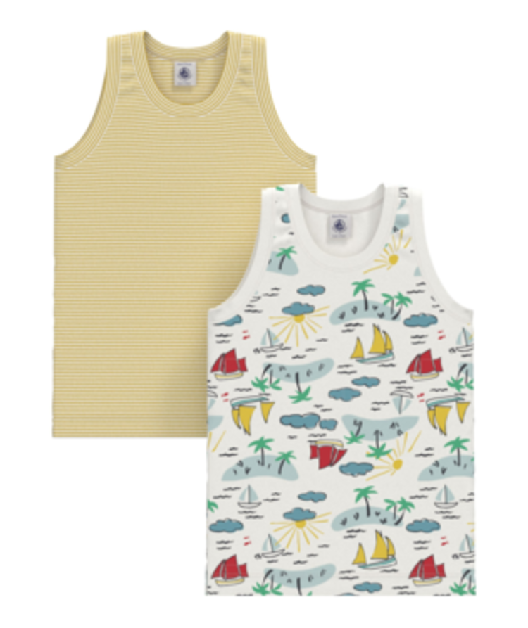 Petit Bateau Lot 2 Camisoles Petit Bateau Garçon