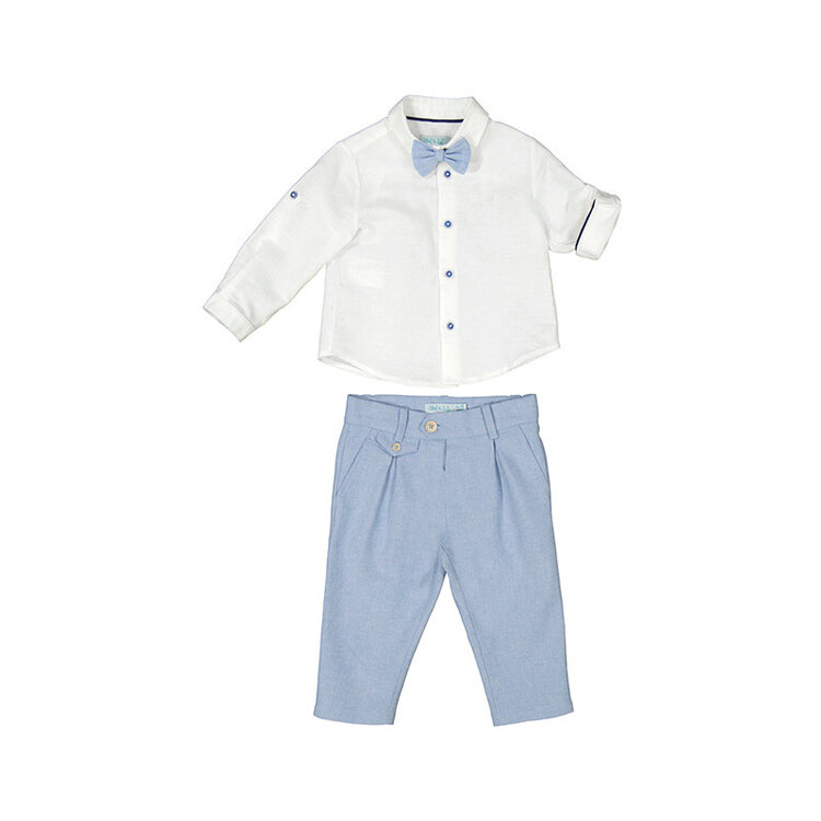 Abel & Lula Abel & Lula Boys Pants Shirt Bow Tie Set