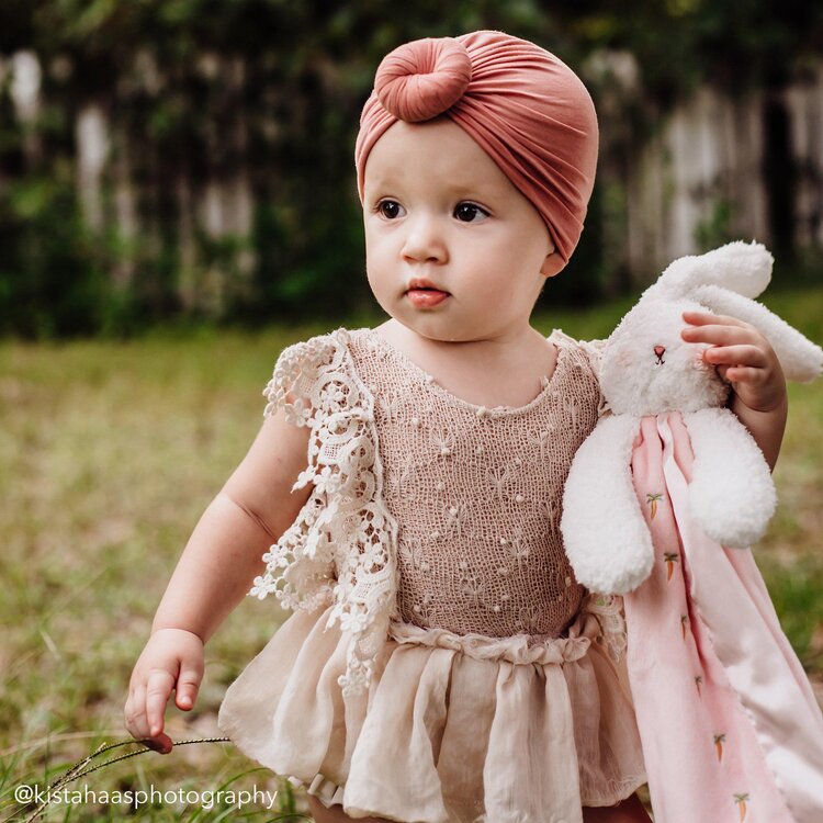 Bunnies by the Bay Bunnies by the Bay White & Pink Blossom Bunny Buddy Blanket
