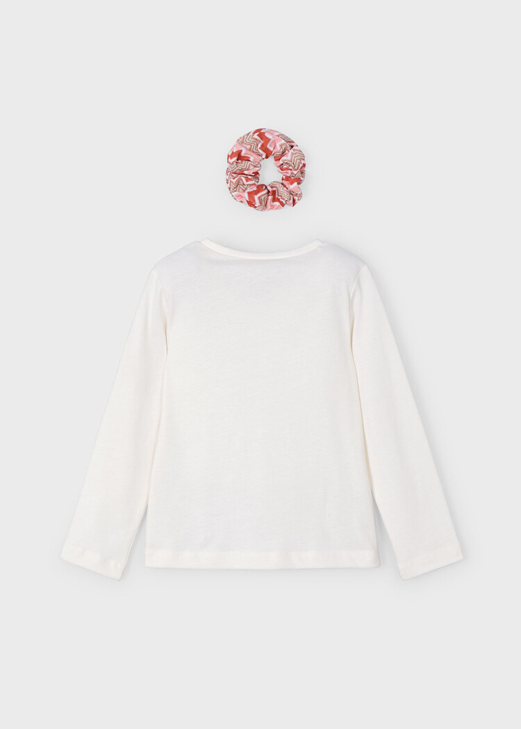 Mayoral Mayoral Girls Long Sleeves T-Shirt & Scrunchie