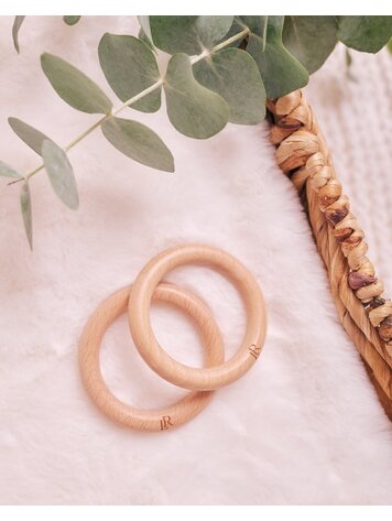 London Rose Ensemble d'anneaux de Dentition en Bois London Rose