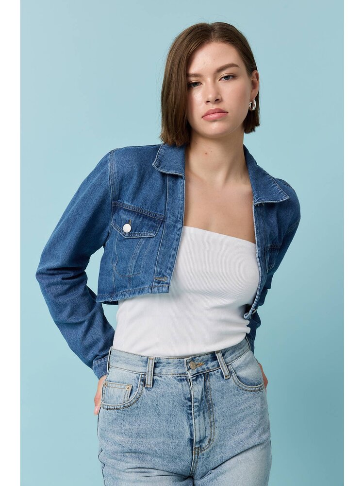 Raisonnel Veste Crop en Denim Raisonnel