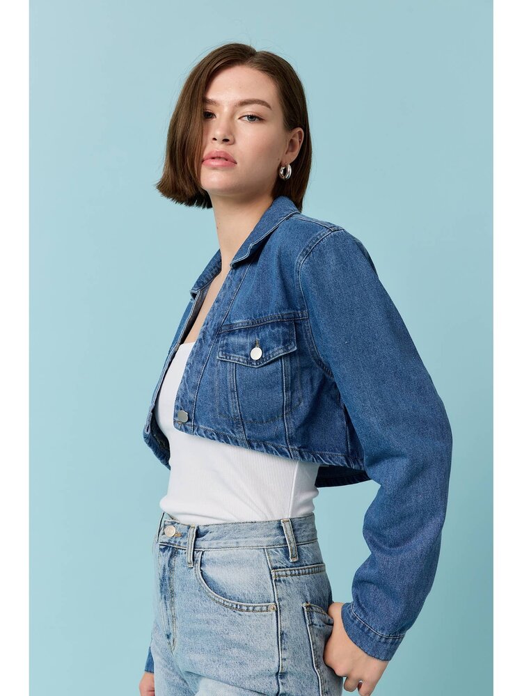 Raisonnel Veste Crop en Denim Raisonnel