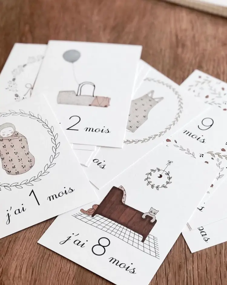 Les Yeux Frippons Cartes Étapes Bébé