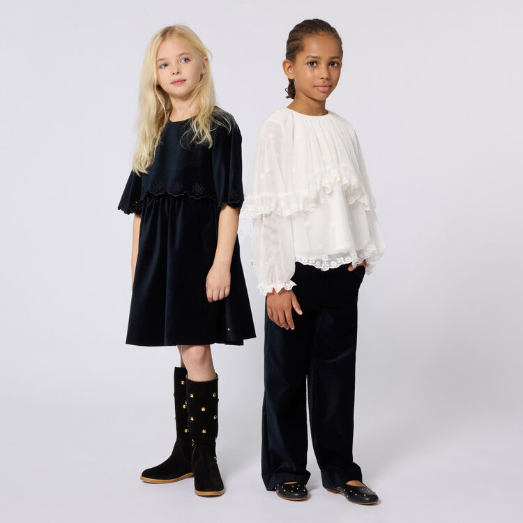 Chloé Robe Velours Chloé Fille