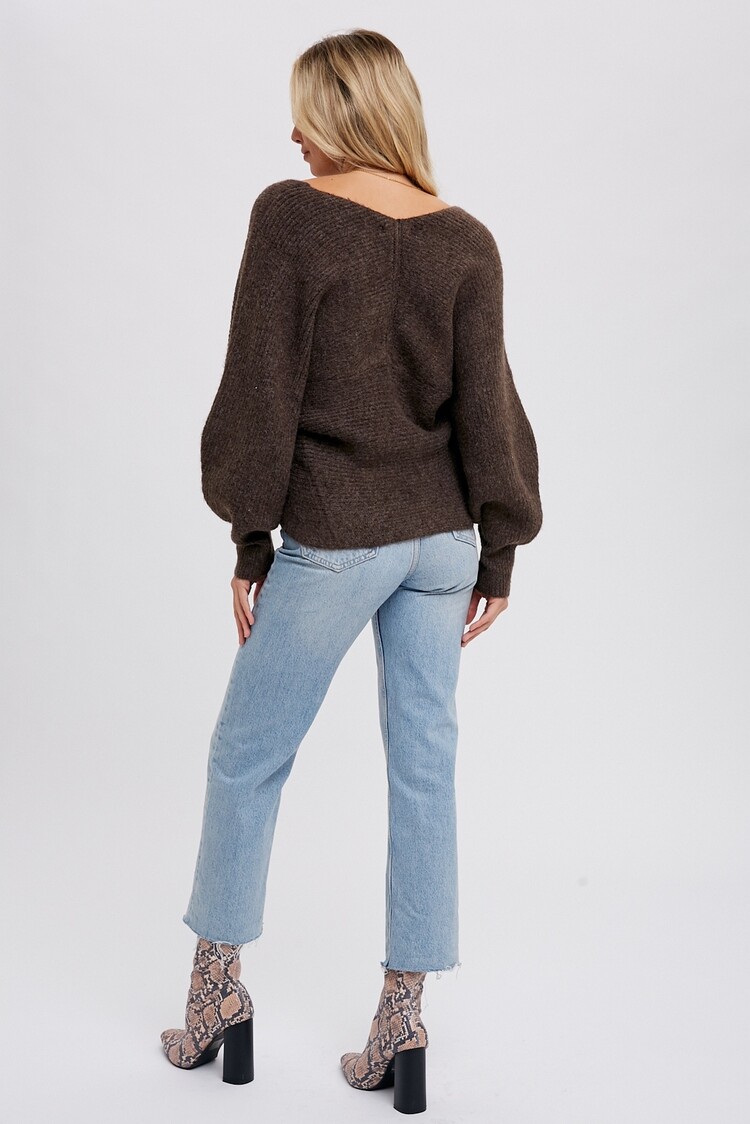 Bluivy Bluivy Ribbed Cross-Over Pullover
