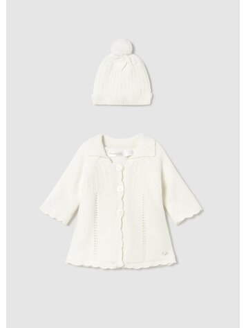 Mayoral Mayoral Girls Knit Coat & Bonnet