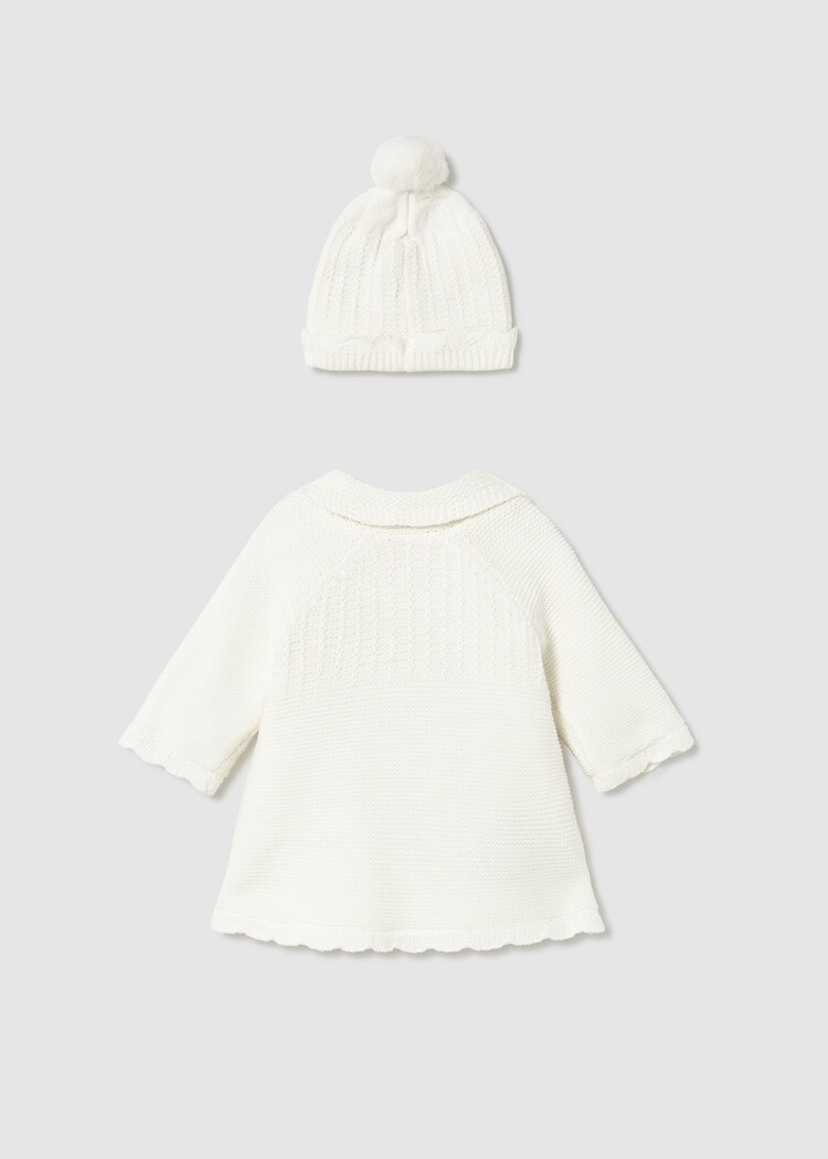 Mayoral Mayoral Girls Knit Coat & Bonnet