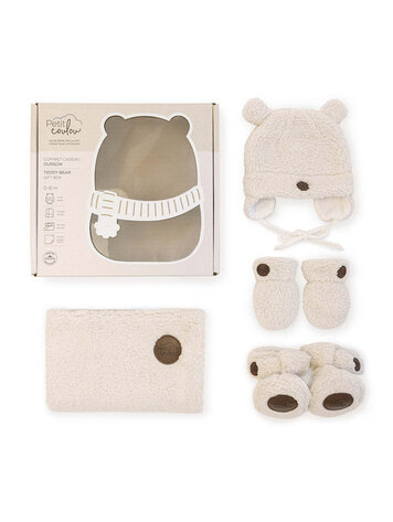 Petit Coulou Petit Coulou Baby Teddy Bear Sherpa Gift Box