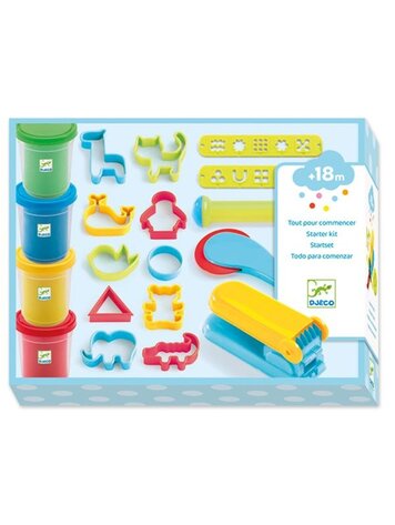 Djeco Pâte à Modeler/ 4 Pots & 21 Outils Djeco