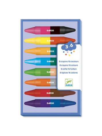 Djeco 8 Crayons Double Côtés Djeco