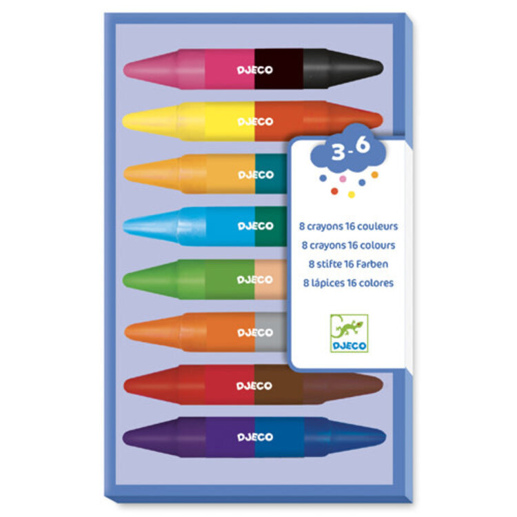 Djeco 8 Crayons Double Côtés Djeco
