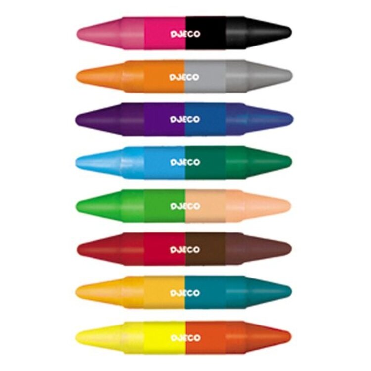 Djeco 8 Crayons Double Côtés Djeco