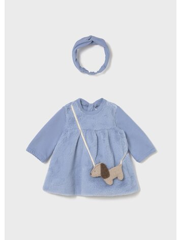 Mayoral Mayoral Girls Fur Dress & Headband