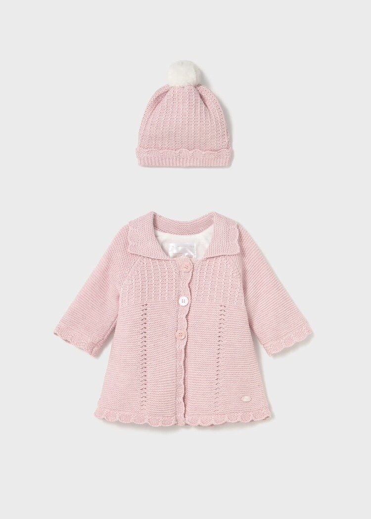 Mayoral Mayoral Girls Knit Cardigan & Bonnet