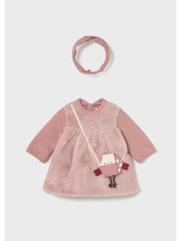 Mayoral Mayoral Girls Fur Dress & Headband