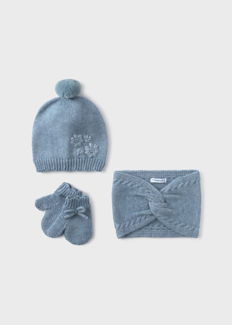Mayoral Mayoral Girls Bonnet, Scarf & Mittens