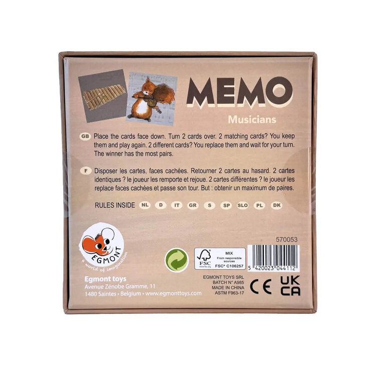 Egmont Toys Mémo Musiciens Egmont Toys