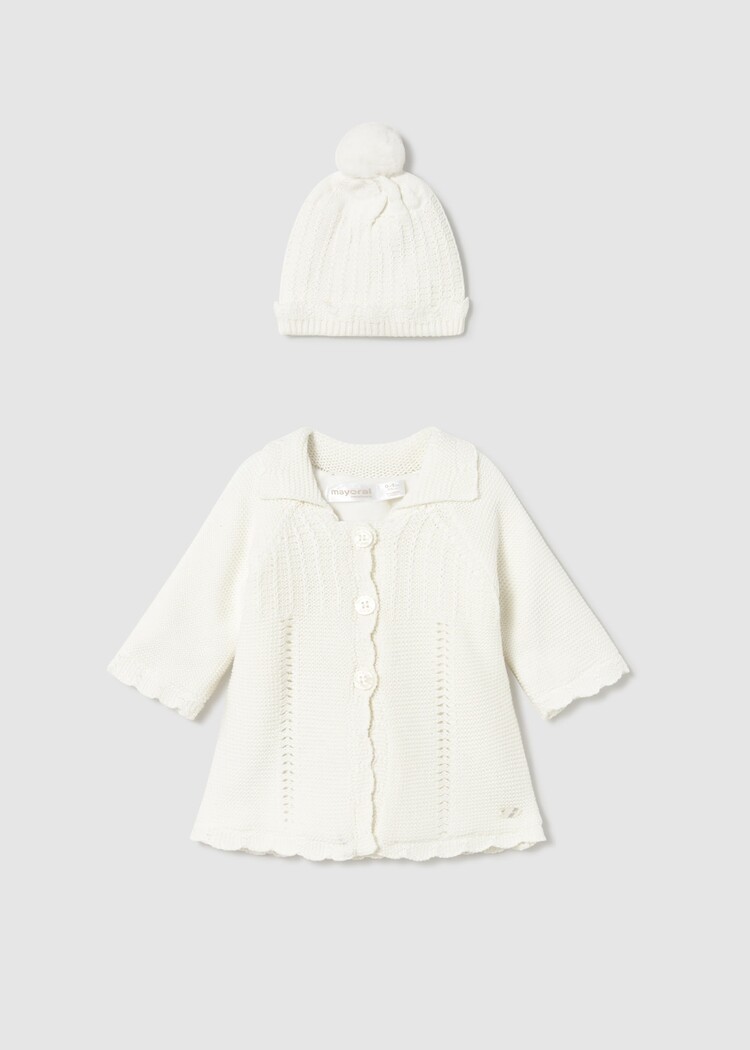 Mayoral Manteau & Bonnet en Tricot Mayoral Fille