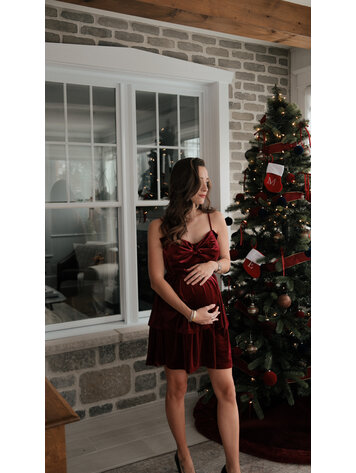 Vine & Love Vine & Love Strapless Velvet Dress