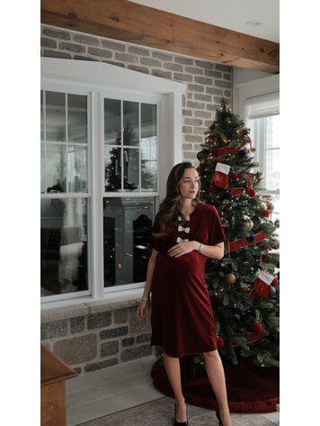 Vine & Love Robe en Velours avec Noeuds Scintillants Vine & Love