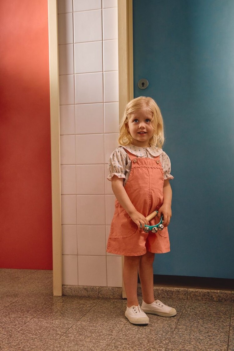 Salopette courte Laranjinha Fille