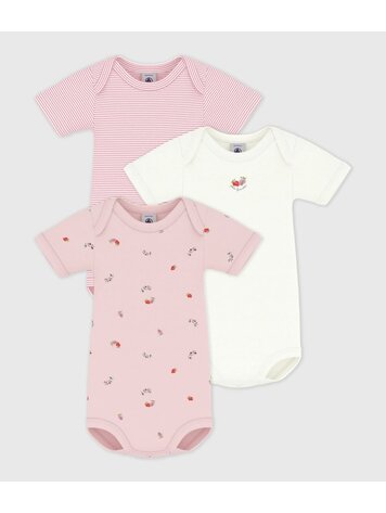 Petit Bateau Lot de 3 Bodies Petit Bateau Fille