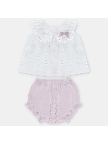 Martin Aranda Martin Aranda Girls Blouse & Knit Bloomer Set