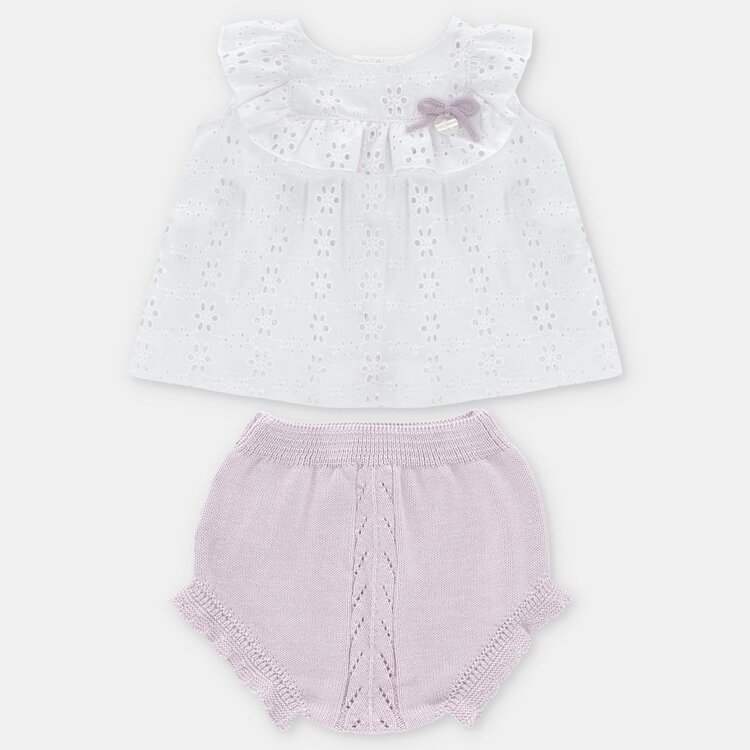 Martin Aranda Martin Aranda Girls Blouse & Knit Bloomer Set