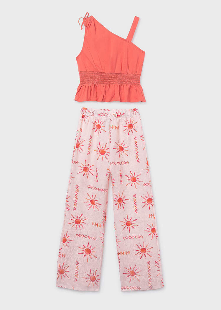 Mayoral Ensemble pantalon imprime, Mayoral, Fille, 10 ans, Flamingo, 6561, PE26