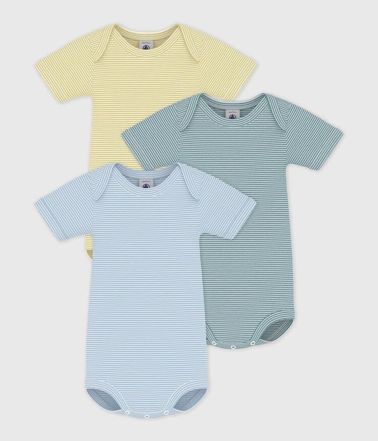 Petit Bateau Lot de 3 Bodies Petit Bateau Garçon