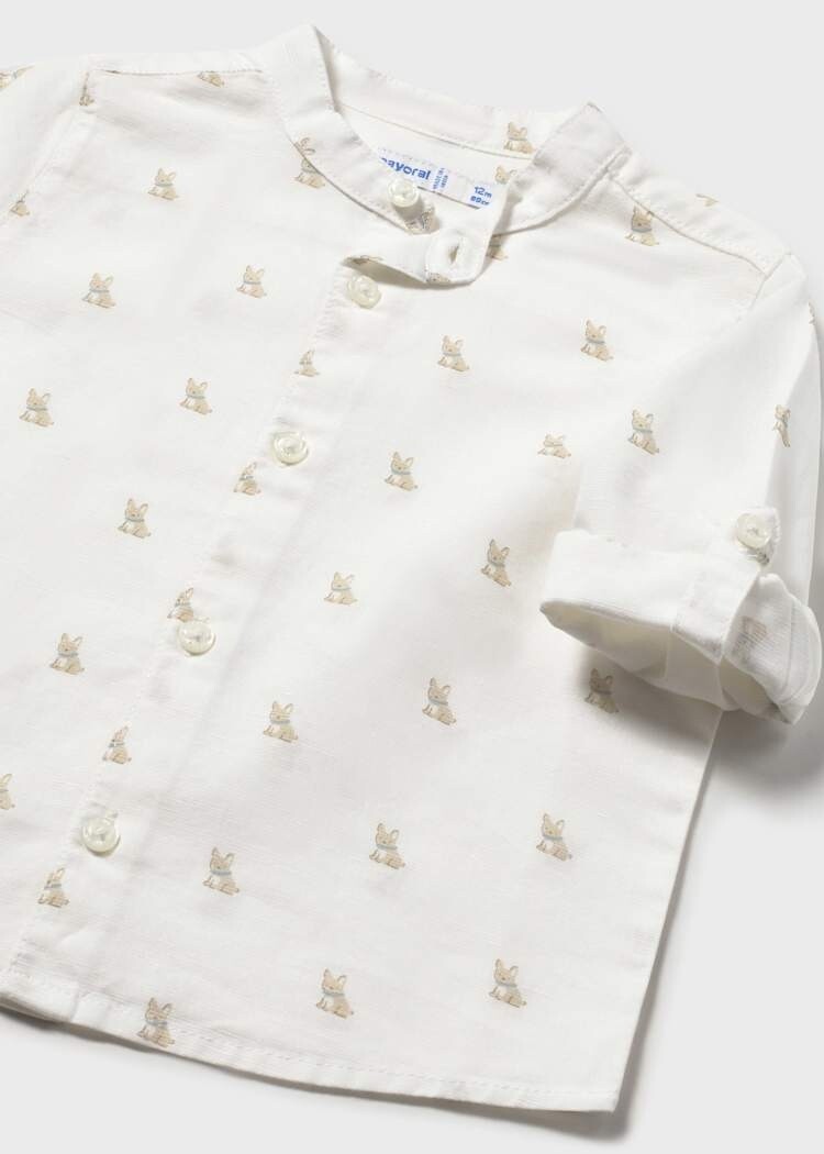 Mayoral Mayoral Boys Mao Collar Linen Shirt
