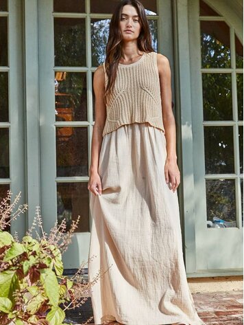 By Together Robe Midi Évasée sans Manches By Together