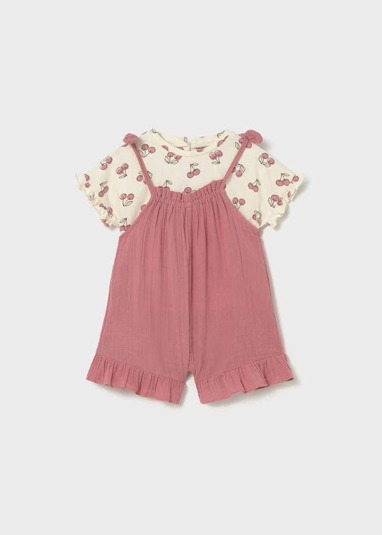 Mayoral Mayoral Girls Overalls & T-Shirt