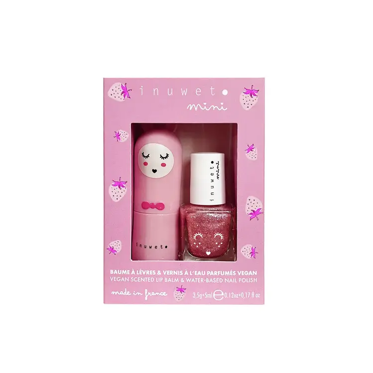 inuwet Inuwet Light Pink Nail Polish & Lip Balm Duo