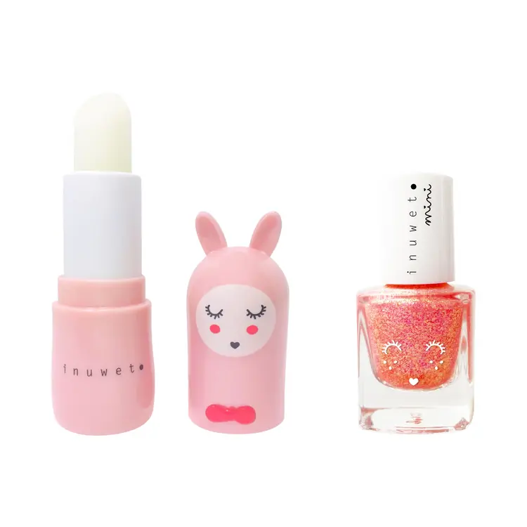 inuwet Inuwet Light Pink Nail Polish & Lip Balm Duo