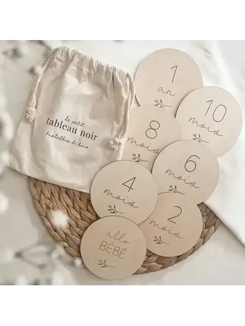 Le Petit Tableau Noir Pastille de Bois Script Le Petit Tableau Noir