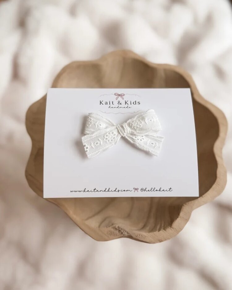 Kait + Kids White Embroidered Headband