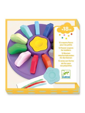 Djeco 12 Crayons Fleurs pour les Petits Djeco