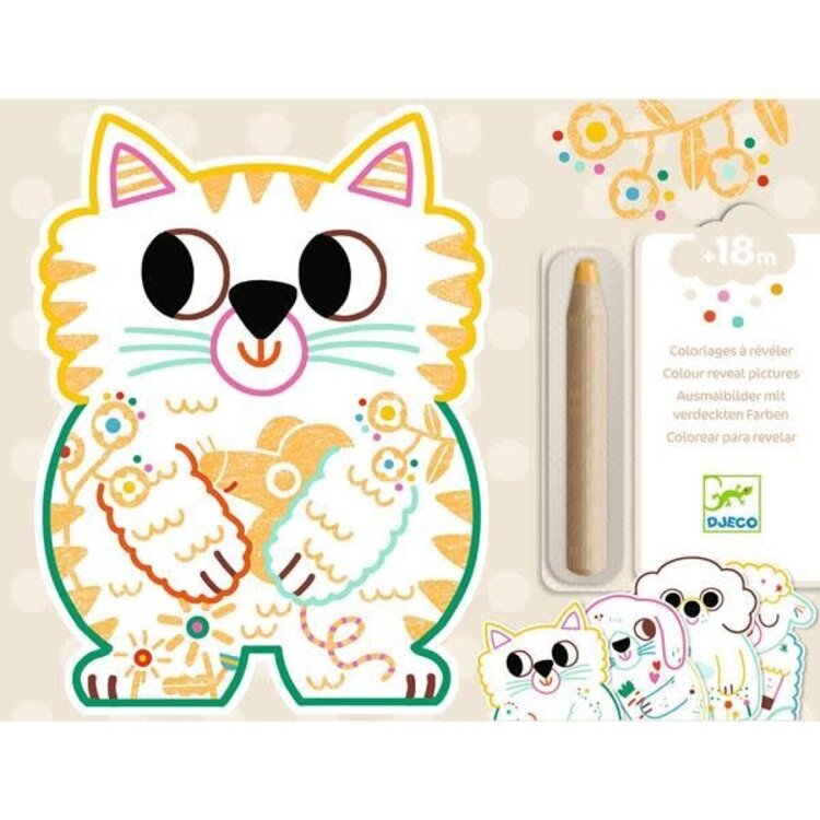 Djeco Djeco Color Reveal Pictures - Animaux Familiers