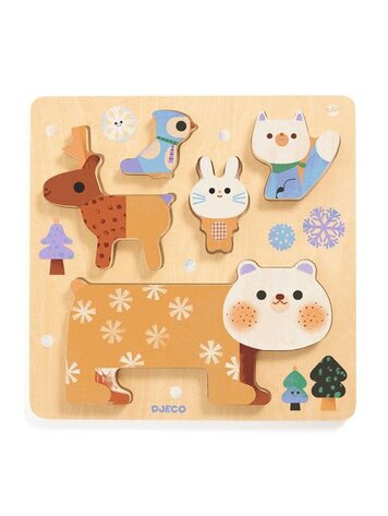 Djeco Puzzle bois - WoodyStack - 5 pcs Djeco