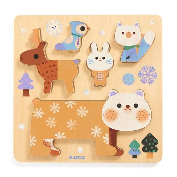 Djeco Puzzle bois - WoodyStack - 5 pcs Djeco
