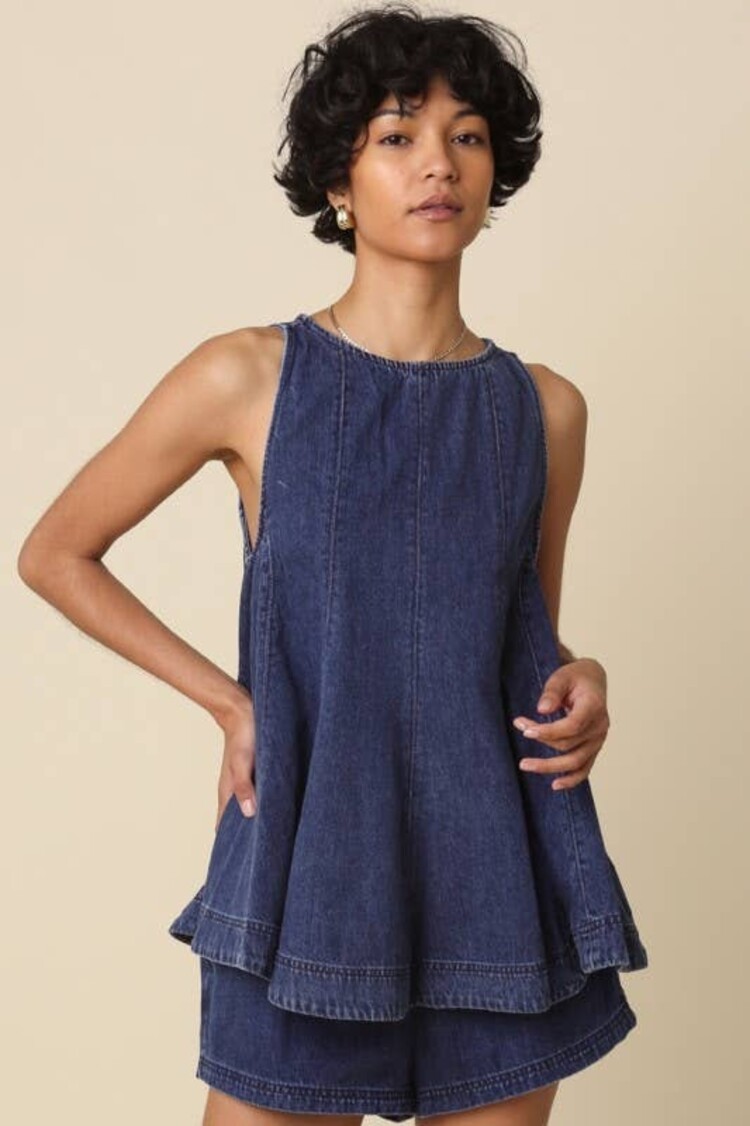 Olivaceous Top en Denim Olivaceous