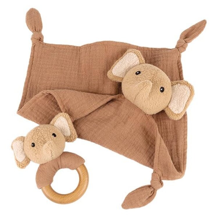 Egmont Toys Egmont Toy Ollie Élephant - Doudou & Rattle Gift - Organic Cotton