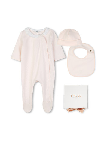 Chloé Pyjama Bavoir & Bonnet Chloé Fille