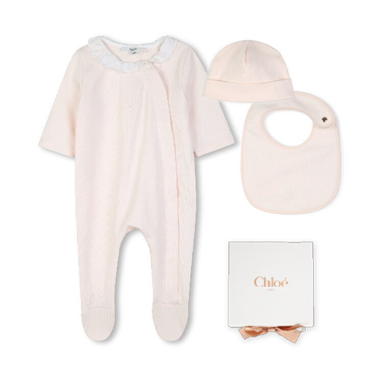 Chloé Pyjama Bavoir & Bonnet Chloé Fille