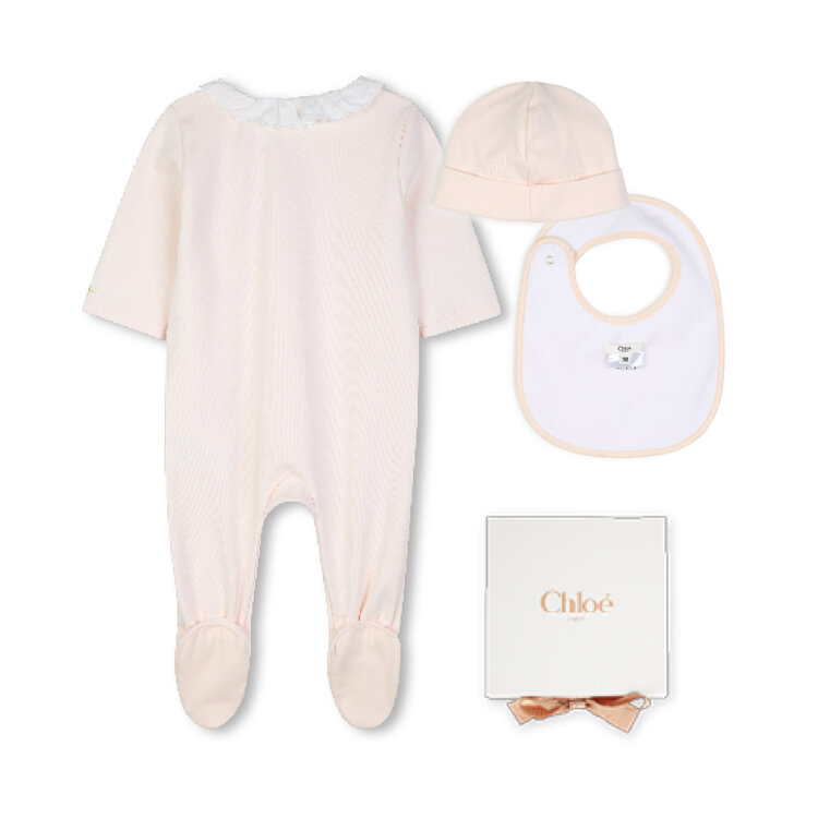 Chloé Pyjama Bavoir & Bonnet Chloé Fille