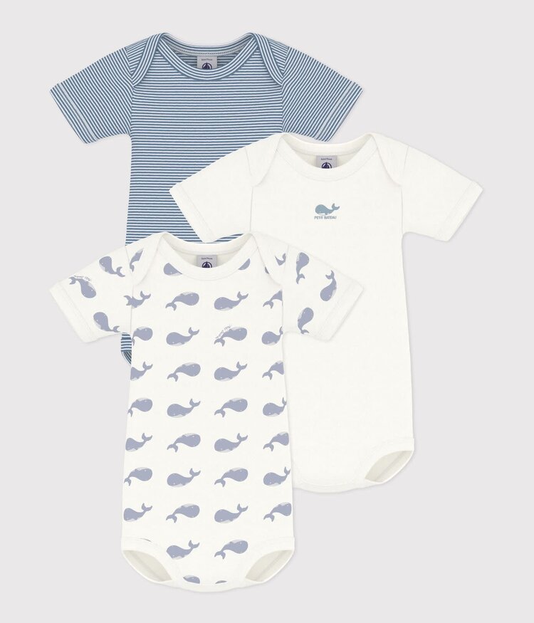 Petit Bateau Lot de 3 Bodies Petit Bateau Garçon